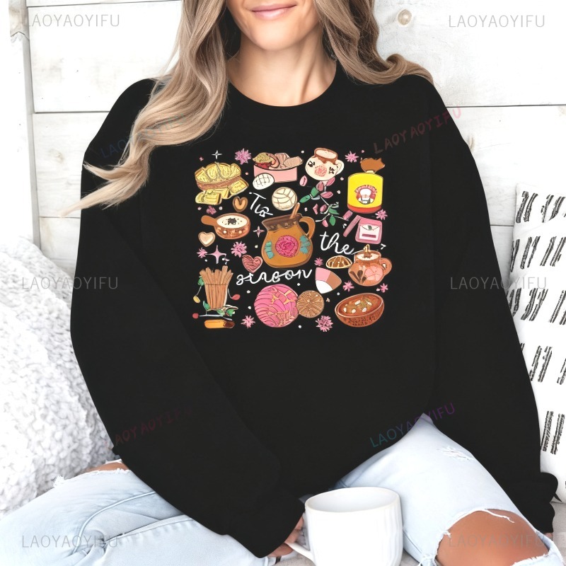 Xmas Food Snacks - Hoodie Natal Meksiko, Pakaian Pesta Natal,