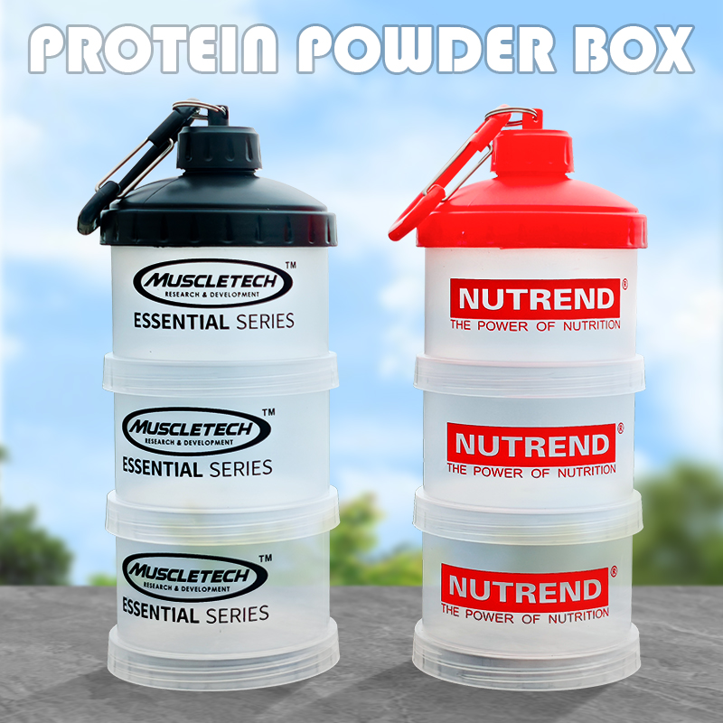 Protein Bar Box - Kotak Bubuk Protein Portabel 3 Lapis