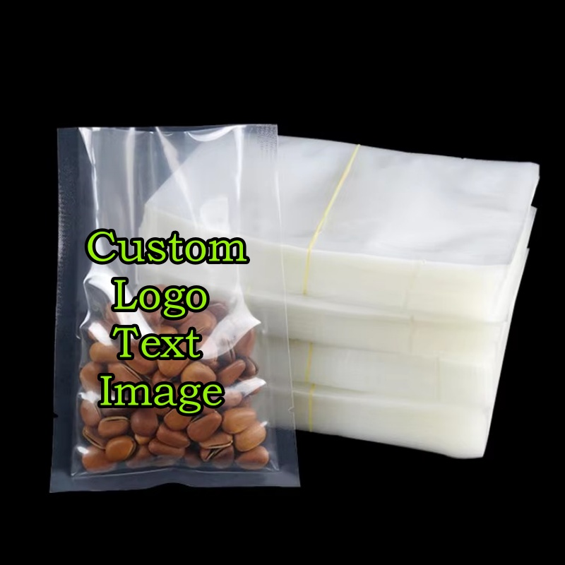 Logo Food Snack - 100PCS Kantong Plastik Vakum Transparan Terbuka