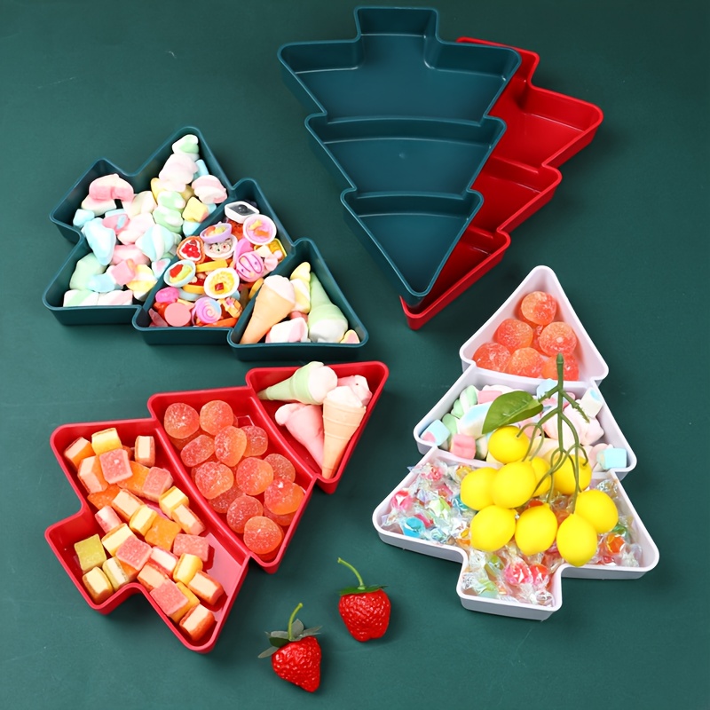 Xmas Food Snacks - 3Pcs Nampan Dekorasi Makanan Pohon Natal,