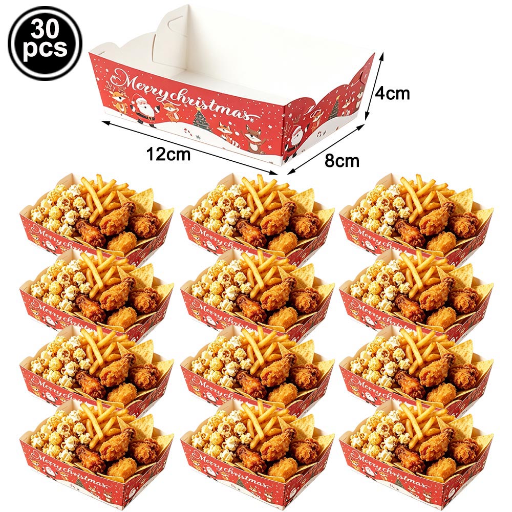 Peralatan Makan Sekali Pakai B - Xmas Food Snacks ulasan dan harga