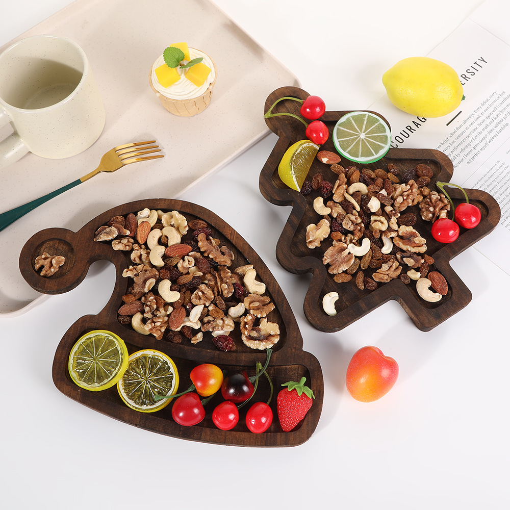 Nampan Kayu Bentuk Topi Pohon  - Xmas Food Snacks ulasan dan harga