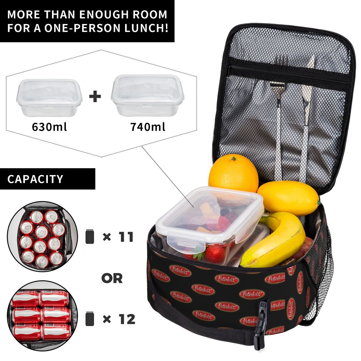 Tas Makan Siang Tahan Air Warn - Logo Food Snack ulasan dan harga