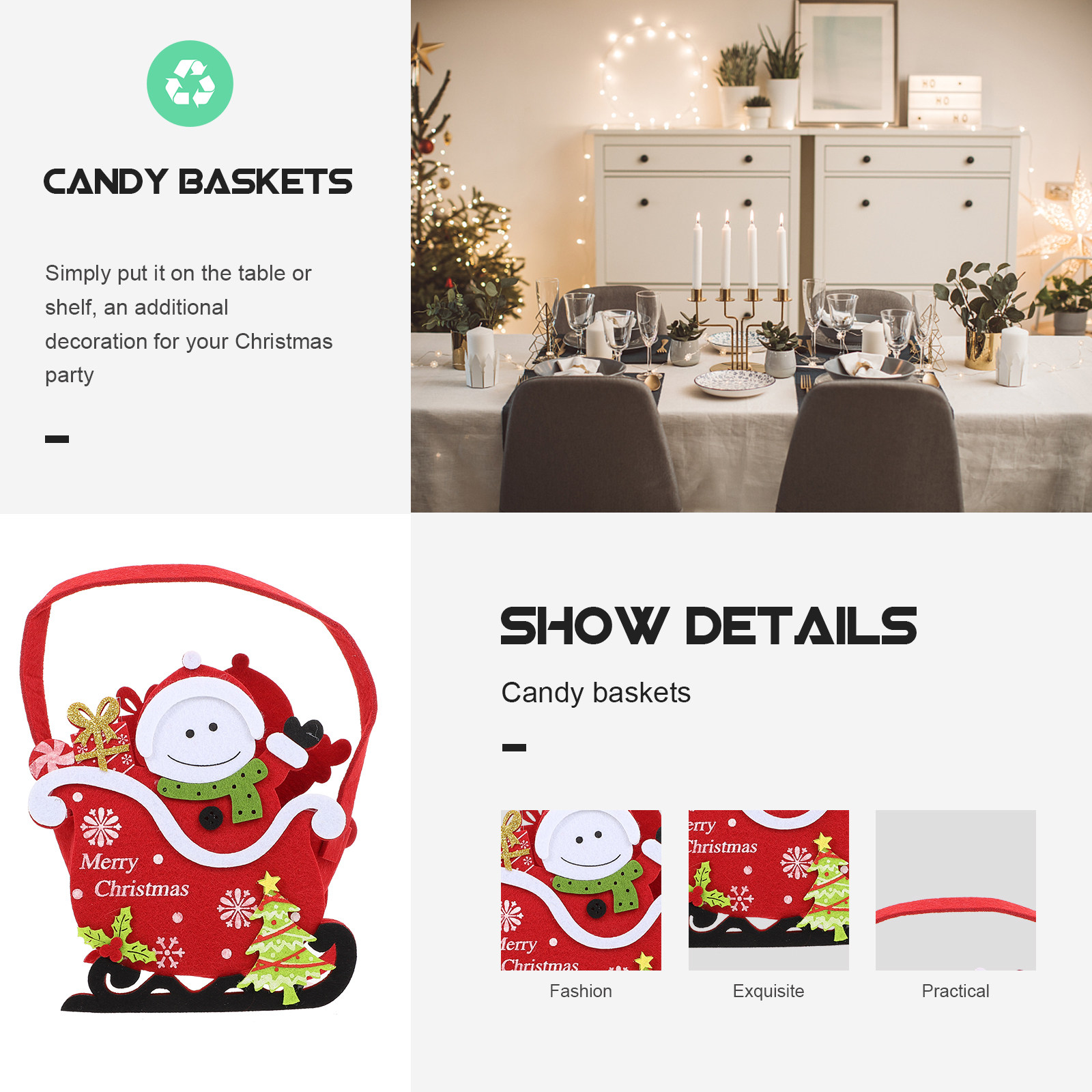 1 Buah Keranjang Permen Natal, - Xmas Food Snacks ulasan dan harga