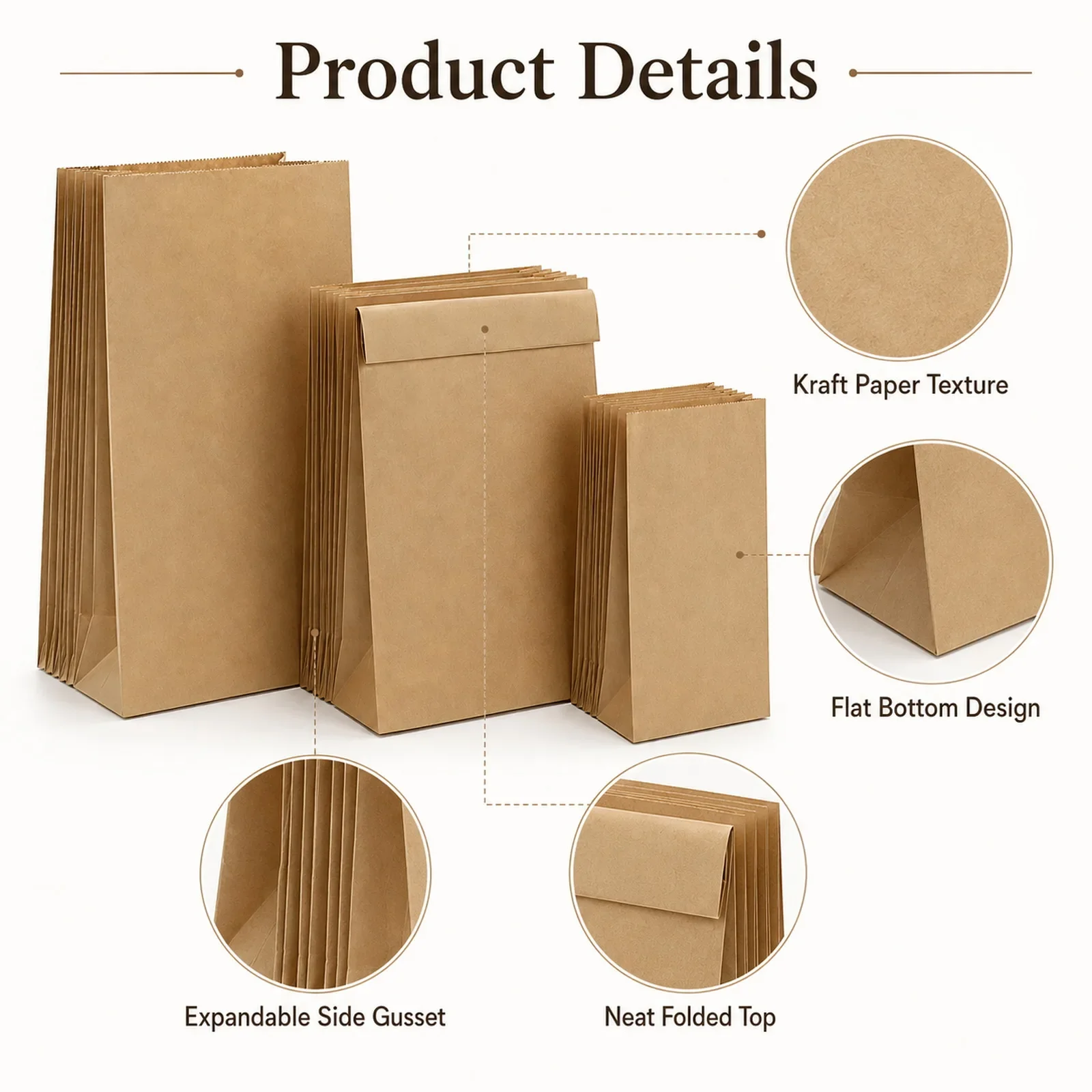 10-30Pcs Kantong Kertas Kraft  - Food Like Snacks ulasan dan harga