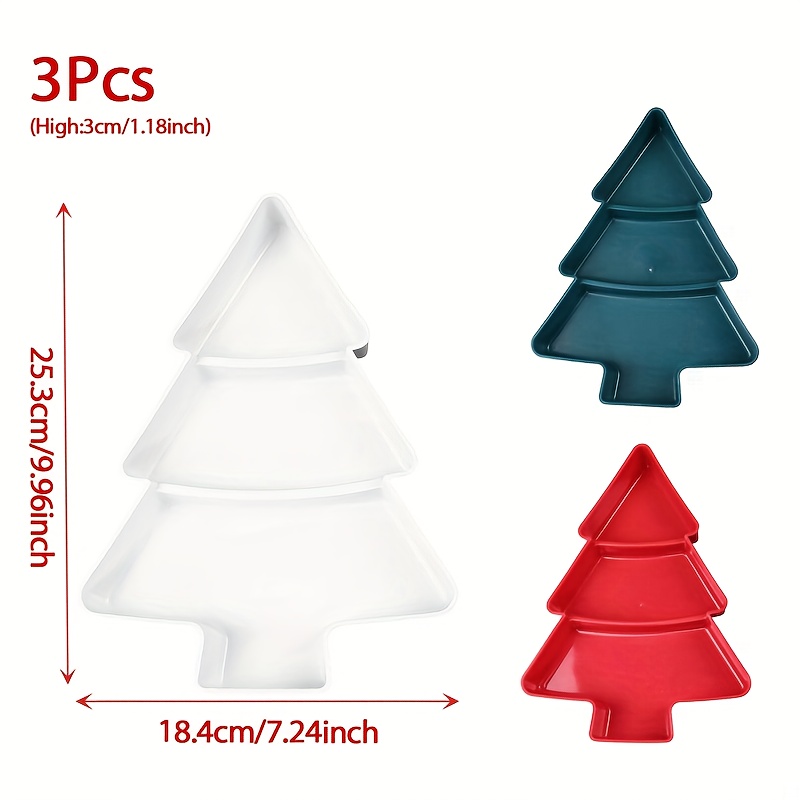 3Pcs Nampan Dekorasi Makanan P - Xmas Food Snacks ulasan dan harga