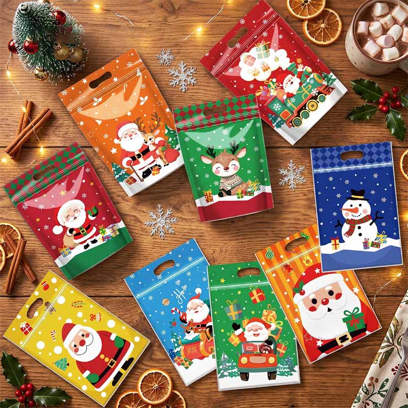 TETP Kantong Zipper Kartun Nat - Xmas Food Snacks ulasan dan harga