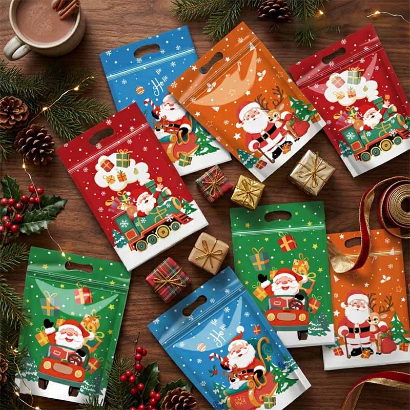 TETP Kantong Zipper Kartun Nat - Xmas Food Snacks ulasan dan harga