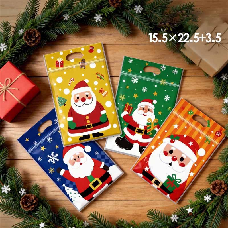 TETP Kantong Zipper Kartun Nat - Xmas Food Snacks ulasan dan harga